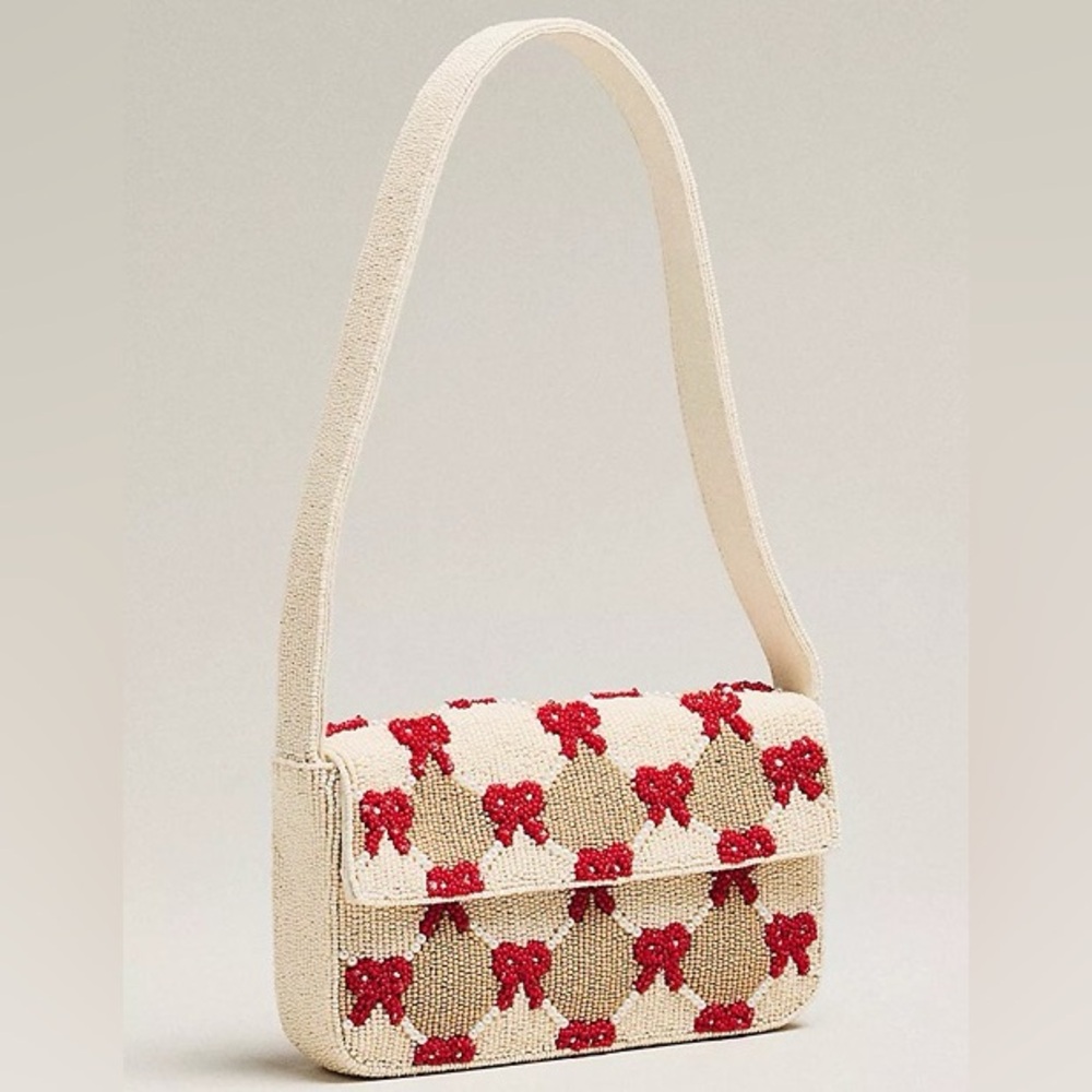 Price Firm - ANTHRO Fiona Beaded Bag - Checkered Bows